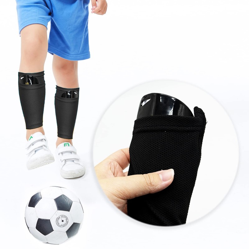 4 PCS,Shin Guards Pads + High Elastic Sleeves,Shin Pads,Kids Shin