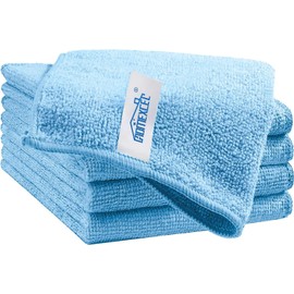 HOMEXCEL Blue Cleaning Rags 5 Pack, Highly Absorbent Microfiber Cleaning Cloth for Kitchen, Lint Free, Scratch-Free, Reusable Microfiber Towels for House,