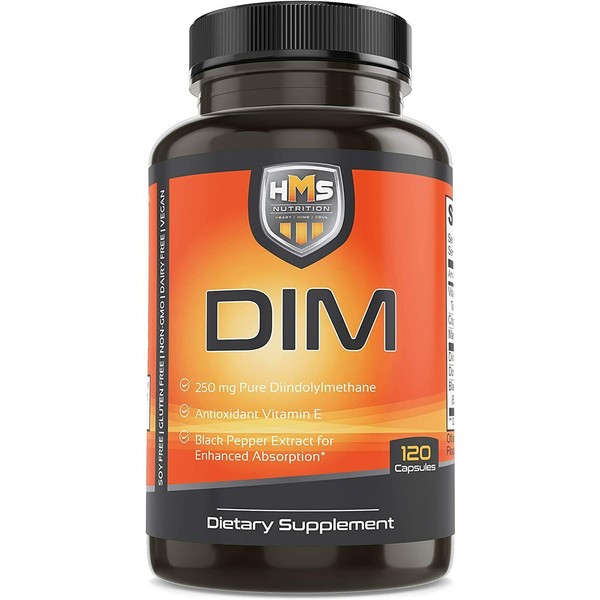 HMS Nutrition DIM with Vitamin E & BioPerine® Black Pepper - 120 Vegan Capsules