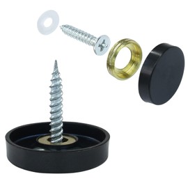 ISDVBUY 12 Pack Decorative Mirror Screws, Black Cap Cover Nails Brushed 304 Stainless Steel, 25mm Caps Dia for Sign Advertising Hardware Construction