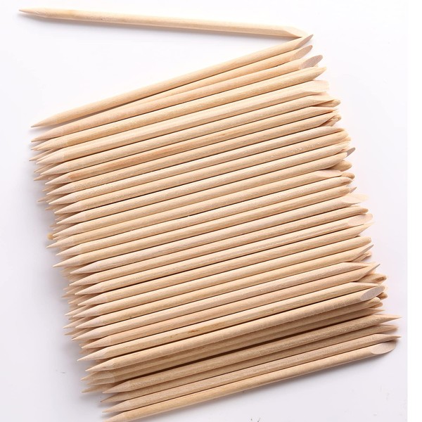 Biutee 100 PCS Orange Wood Stick Multi-Function Nail Stick Wood Nail Tool