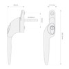 Champagne Gold Left-Hand Yale UPVC Window Handle Cranked Double Glazing