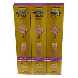 Gonesh Incense Sticks Extra Rich Collection: Love 12 Pack (20 Sticks/pack)
