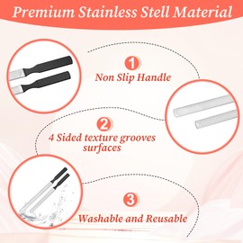 2PCS Toe Nail Files for Thick Nails, Professional Stainless Steel Long Short Nail File for Women Men Metal Double-Sided Toenail File for Manicure Or Pedicure Natural Finger Seniors & Dogs
