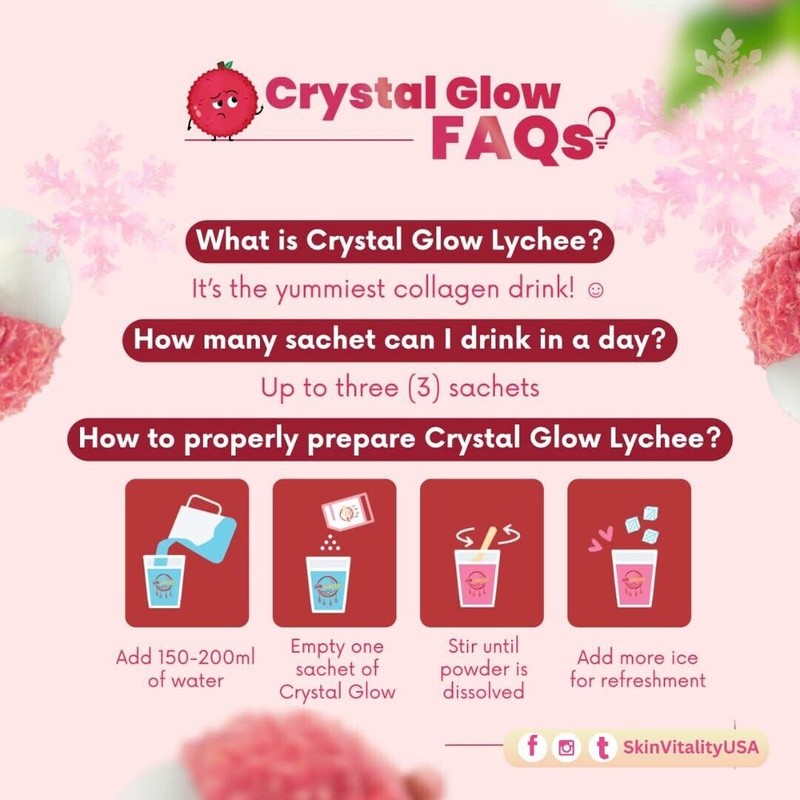 Crystal Glow LYCHEE , 10 Sachet By JRK DREAM