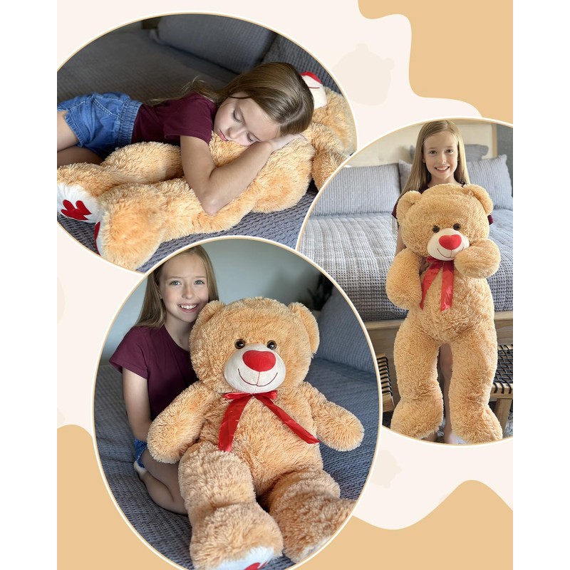 MaoGoLan Giant Teddy Bear 36" Stuffed Animal - Red Heart