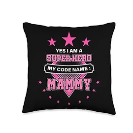 Yes I'm A Superhero Codename Mammy Funny Mother's Day Throw Pillow, 16x16, Multicolor