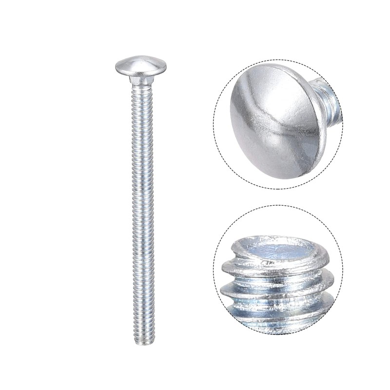 sourcing map 1/4-20x4" Carriage Bolt Round Head Square Neck Q235