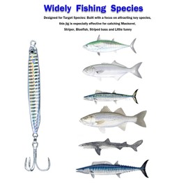 Navicatch Saltwater Fishing Lures Fishing Jigs Fishing Spoons for Bluefish, Striped bass Lures, Spanish Mackerel Metal Jigging,Shore Little Tunny Silver 3pcs 1.06oz Premium to Choose(Silver 3 * 30g)