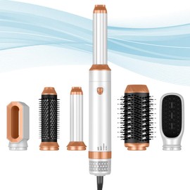 Hair Dryer Brush, Hair Curlers Thermal Brush, Left & Right Curling Wand, Ionic Hair Dryer, Oval Hot Air Brush, Hair Straightener 6 in 1