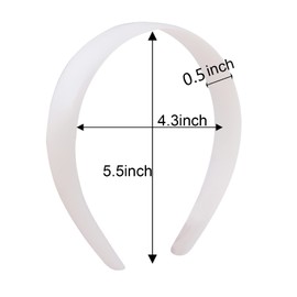 36 Pcs White Plastic Headband Plain No Teeth for Women Girls,DIY 1/2’’ Hard Thin Craft Hair Bands Accessories Sold by Zifengcer