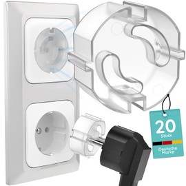 Child Safety Socket - Pack of 20 Socket Protectors, Child Lock for Baby and Children, Easy Socket Protection without Gluing, Safe Socket Protection - Your Child Protection Socket