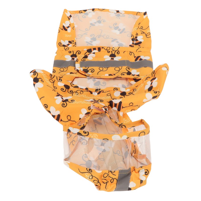 Dog Raincoat Reflective Breathable Lightweight Bee Pattern Puppy Rain Jacket