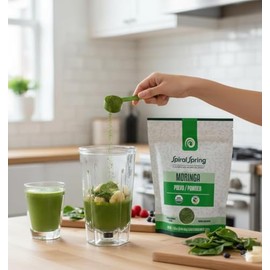 Moringa en Polvo 200g 100 Natural Pura y Orgnica - Superfood Verde Origen Vegetal, Sabor Herbal -Prepara Smoothies o Jugos. (3 Pzs)                   