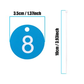 ONLYKXY Plastic Number Tag 1-50 Numbered Marking Identification Hang Tags Luggage Labels ID Tag with Rings for Organized Coded Key Box Cabinet Plant Coding Tag (Light Blue)