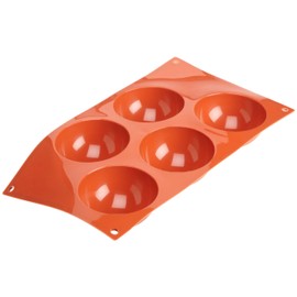 Silikomart Siliconflex Half-Sphere Mold, 4 Oz, 3.15" Diam. x 1.57" Deep, 5 Cavities
