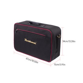 Rockhouse Effect Pedal Bag Guitar Pedal Board Carry Bag Oxford Cloth Portable Zipper Handbag Shoulder Bag with Detachable Strap (Black)