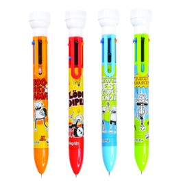 GEDDES Raymond Diary of a Wimpy Kid 6-Color Pens with Stampers - Pack of 12 - Fun and Multifunctional Pens for Kids