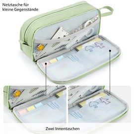 KALIDI KALIDI Federmäppchen mit 3 Fächer Große Kapazität Mäppchen Federtasche Stiftetasche Pencil Case Bleistifttasche für Schule & Büro