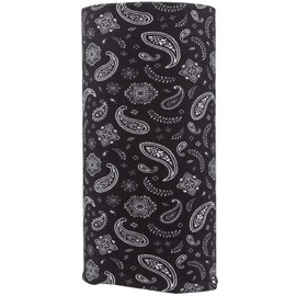 Bandana.com Black All Over Paisley Tube Headband Cooling Headband, Sports Headbands Unisex, Moisture Wicking- Single Piece