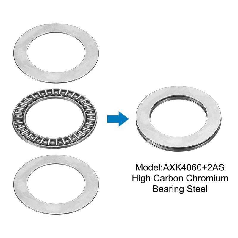 sourcing map 2 Sets AXK4060+2AS Thrust Needle Roller Bearings with