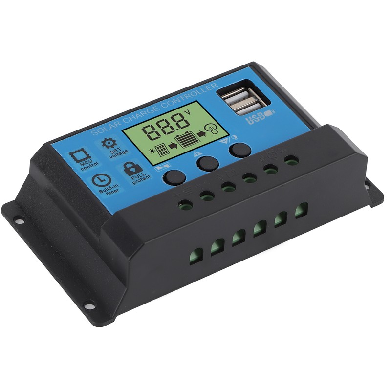 12V 24V Solar Charge Discharge Controller PWM LCD Display Dual