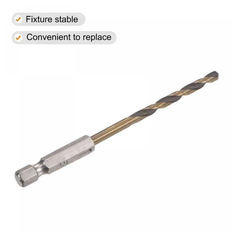 sourcing map 5 Pcs High Speed Steel Hex Shank Twist