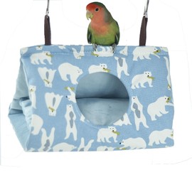 GUANLANT Bird Cage Tent Winter Warm Nest House Cockatiel Hammock Bedding Parrot Snuggle Hut Parakeets House Sleeping Hideaway with Pad Lovebirds Conures Quaker