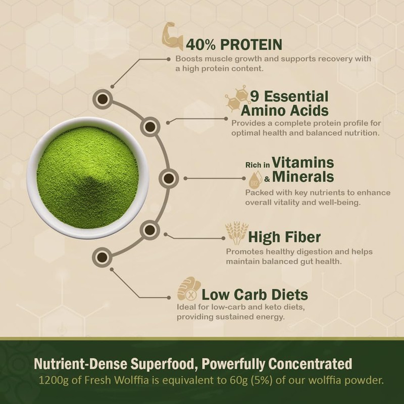 Premium Dried Wolffia globosa Superfood | Low Carb, High Protein
