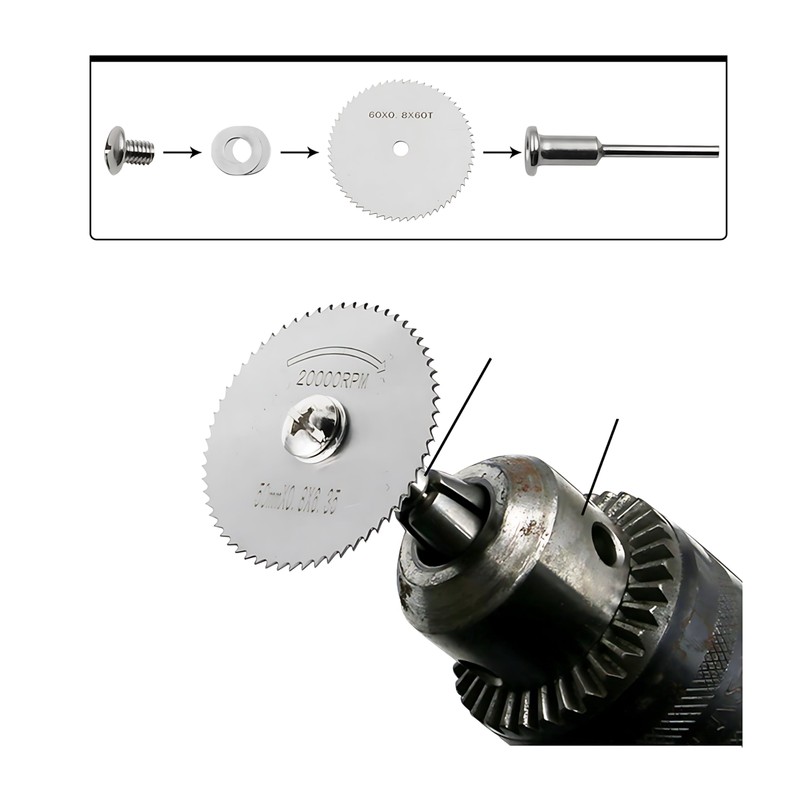 AMSAMOTION High Speed Steel Rotary Tool Blades; 8 Small Circular