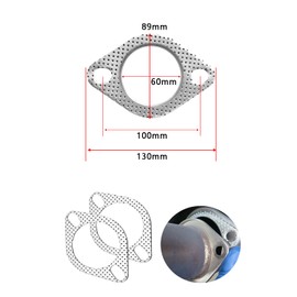 YFFSFDC Muffler Gasket, Turbo Gasket, Reinforced Ring, Exhaust Gasket, 2 Pieces, φ 2.3 - 2.4 inches (58 - 60 mm)