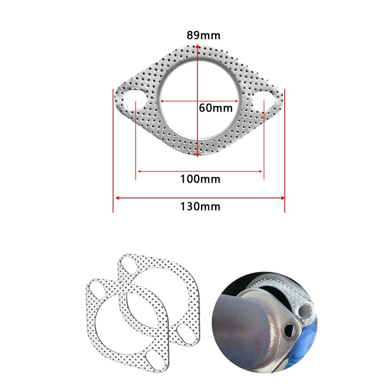 YFFSFDC Muffler Gasket, Turbo Gasket, Reinforced Ring, Exhaust Gasket, 2