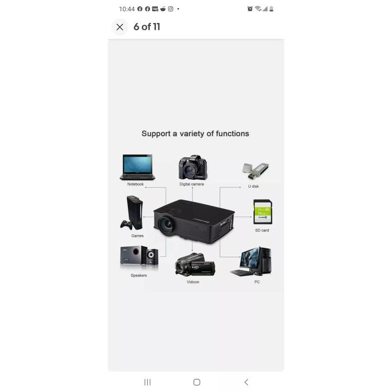 Excelvan GP9 EHD09 Mini LED Projector 800x480pixels Support 1080P 1800