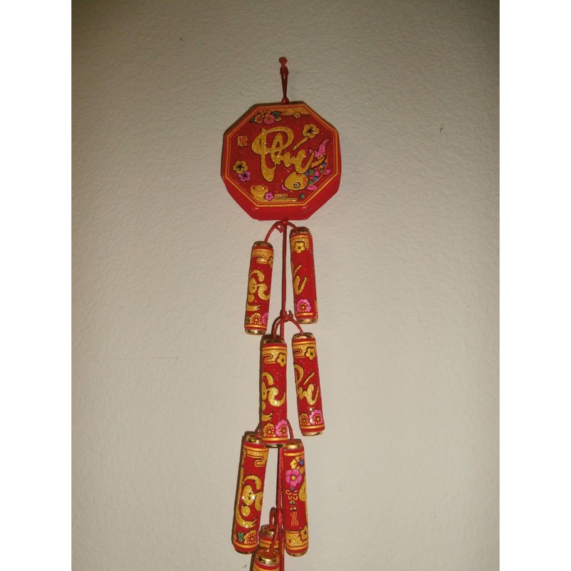Vietnamese New Year Decorative Plastic Hanging Firecracker 40 inch Long