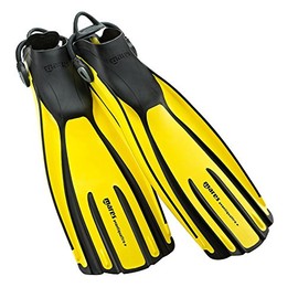 Mares Avanti Quattro Plus Open Heel Bungee Strap Fin, Yellow, Small