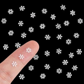 300pcs Mini Snowflake 0.2" 5mm Snowflake Garland Winter Snowflake Ornaments Brass Christmas Ornament Nail DIY Handmade Supplies Party Birthday Decoration Cute Shop Decoration Wedding
