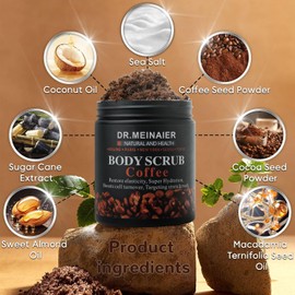 Exfoliante Corporal Natural De Sal Marina Y Café Con Azúcar Moreno, Hidratante Y Con Café Para Una Piel Suave Y Tersa. Exfoliante Facial Y Corporal.