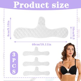 ZesNxj Pack of 3 Bra Inserts Sweating, Cotton Underbust Sweat Protection, Reusable Sweating Under The Bust, Washable Bra Inserts Cotton for Women Summer Sports (White)