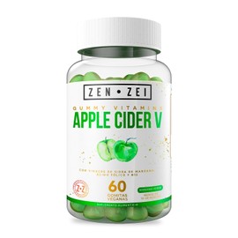 APPLE CIDER V | Vinagre de Manzana Orgánico – 60 Gomitas Veganas | Mejora Metabolismo y Digestión con Ácido Fólico y B12 | Calidad Premium
