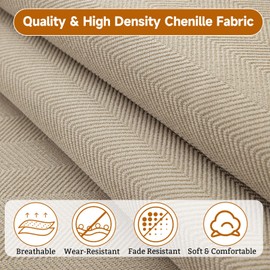 OTOB Chenille Couch Cover for Dogs Washable Non-Slip Sofa Protectors, Pet & Kid-Friendly Dog Couch Seat Covers, Furniture Protector Fits All Sofas Styles, All Seasons(Milky Tea, 28"*70")