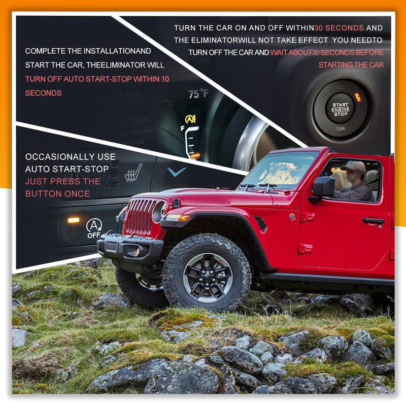 Auto Start Stop Eliminator for 2018-2024 J-eep Wrangler JL &