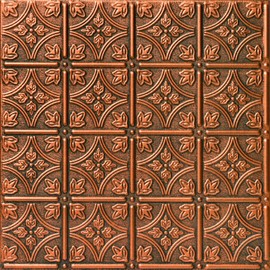 A La Maison Ceilings R125 Emma's Flowers Foam Glue-up Ceiling Tile (128 sq. ft./Case), Pack of 48, Antique Copper