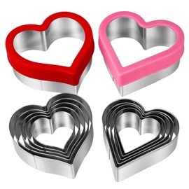Heart Cookie Cutter Set, 12 Pieces Metal Cookie Cutters Shape for Valentine’s Day, Heart Shaped Cookie Cutter Set for Fondant, Pastries, Fruit and Cakes