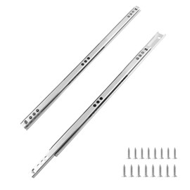 Biaungdo 2 Pcs Drawer Slides, 12"/310mm Metal Ball Bearing Side Mount Drawer Slide, Two Way Slide Track Rail for Drawer, 10kg/22.05" Strong Bearing Capacity, Bright Silver, with Fixing Screw