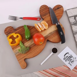 Affinity Decor Bunny Shaped Wood Serving Board, Wood Cutting Board for Kitchen, Wooden Charcuterie Boards, Funny Serving Platter for Cheese and Food, 14.3" x 10.5"