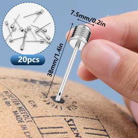 Ball Pump Inflation Needle, 20 Pcs Stainless Steel Air Pump Needles with Storage Box for Blowing Up Football, Basketball, Volleyball, and All Other Sports Balls (Silver)