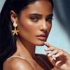QLYOVWE Dainty Starfish Earrings for Women 14K Gold Plated Sea