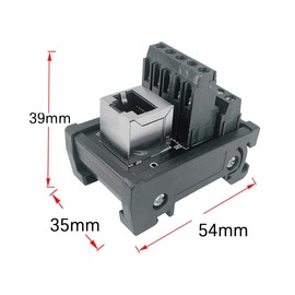 Harrisen RJ45 8P8C DIN Interconnect Mount Ethernet Connector Distribution Breakout Board, 1 Way RJ45 Vertical Connector with 120 Ohm Connection Resistor