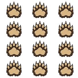 Bear Claws Iron On or Heat Press Transfers, Mini 1x1 Inch 12 Pcs Set for School Spirit Sports, Bows, Apparel, DIY Crafts, DTF