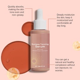 Zeria Sunless Tanning Drops, Zeria Melanin Drops,Herbal Tanning Moisturiser,Body Lotion for Self Tan,Gradual Tan Drop To Naturally Boost Melanin,Enhancing Your Natural Skin Tone,2Pcs